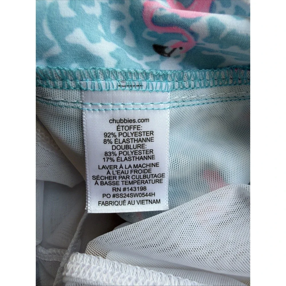Chubbies Youth Swim Trunks Size XL 18/20 Pink Blue Flamingos Lined With Pockets